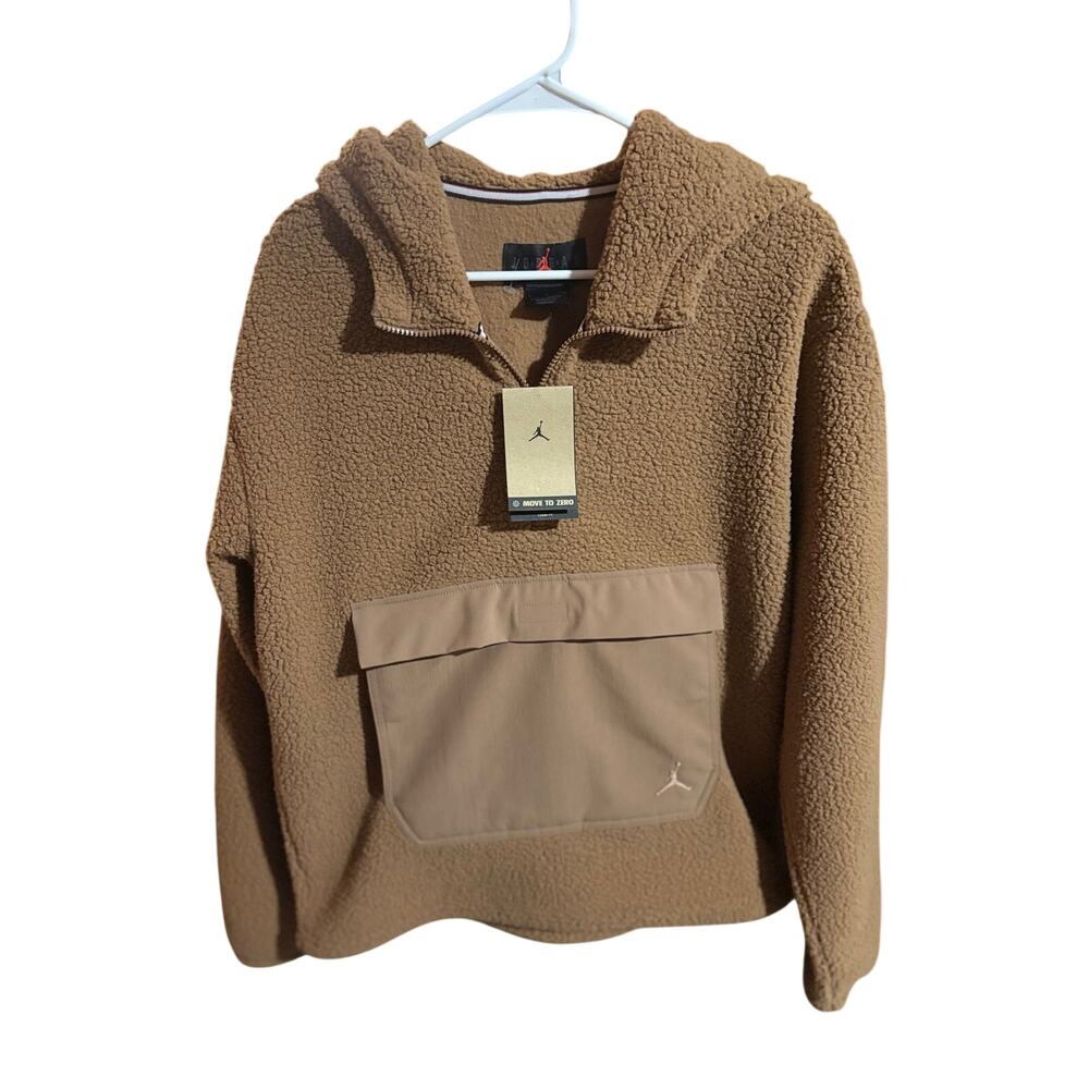 SZ S - Jordan Flight Sherpa Top Men Half-Zips - Brown